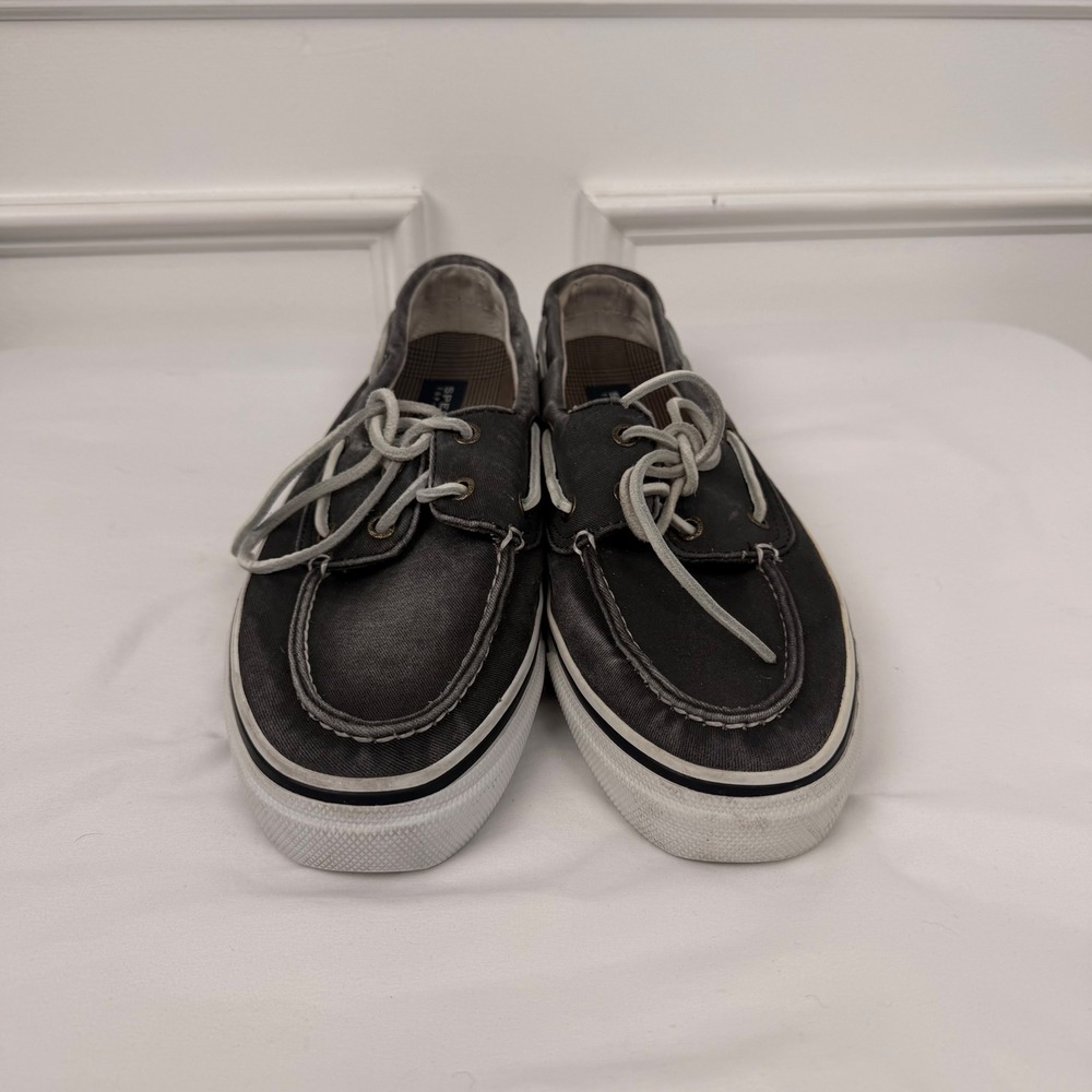 Sperry Top-Sider Bahama Mens 8.5M Black Canvas Boat Shoe Sneakers L12-CH171